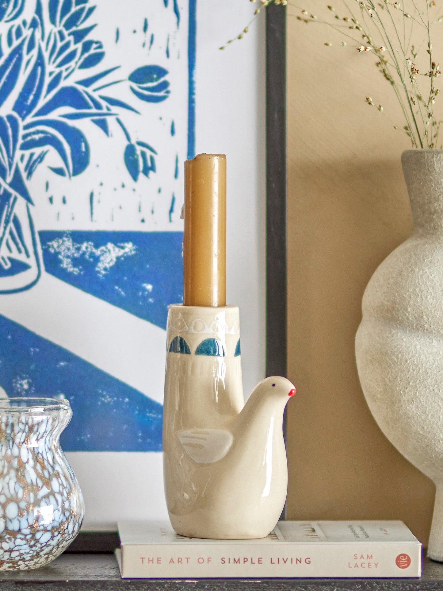 Bloomingville - Kerzenleuchter Trudy beige/blau