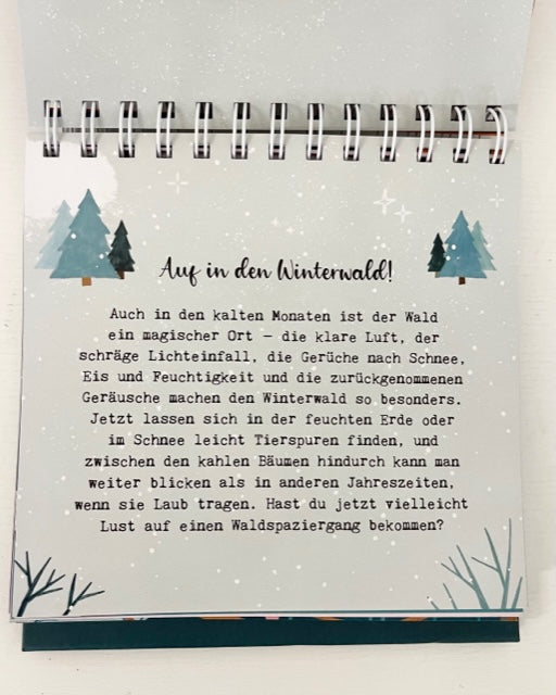 Spiralaufsteller Kalender Flow Vom Glück entspannt die Winterzeit zu genießen