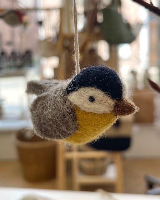 Gry & Sif Vogel Filzanhänger 2er Set gelb/curry