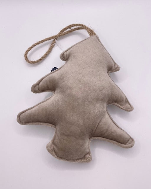 Samt-Anhänger Tannenbaum – stilvolle Weihnachtsdekoration in Schwarz & Taupe