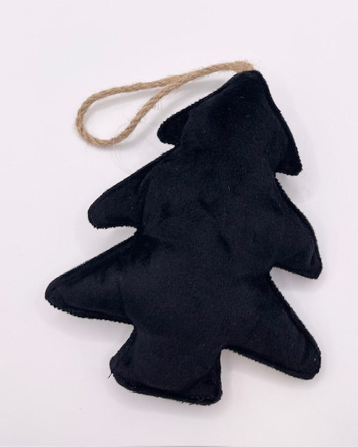 Tannenbaum großer Anhänger Baumschmuck beige/schwarz