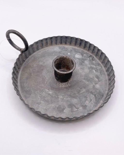 Kerzenleuchter Zink oder schwarz, Kerzenteller