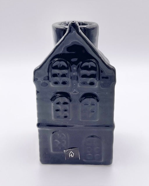 Kerzenleuchter Haus Keramik schwarz/weiß