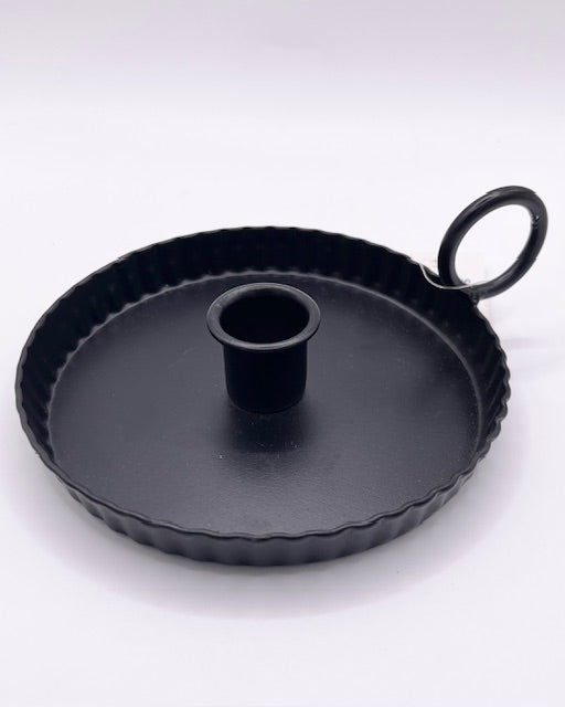 Kerzenleuchter Zink oder schwarz, Kerzenteller