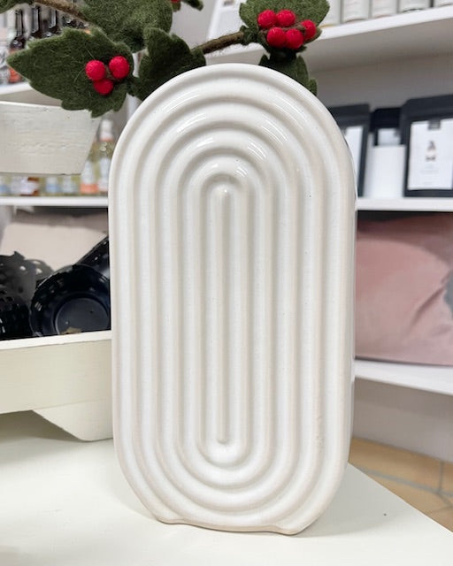 Vase weiß/schwarz Regenbogen