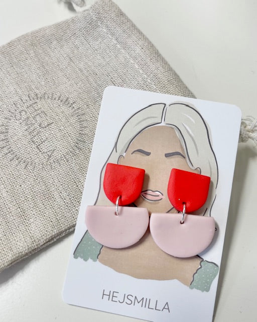 Ohrringe HejSmilla "Fria" pink/rot