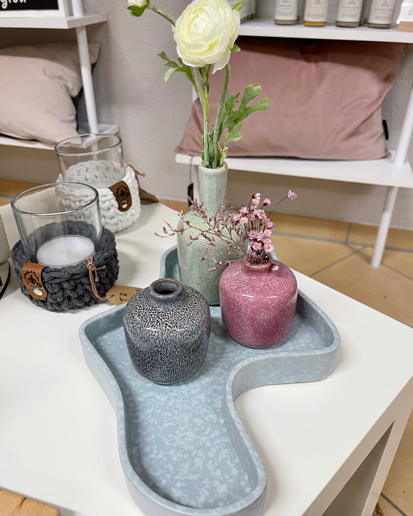 Bloomingville Tablett Lakey blau