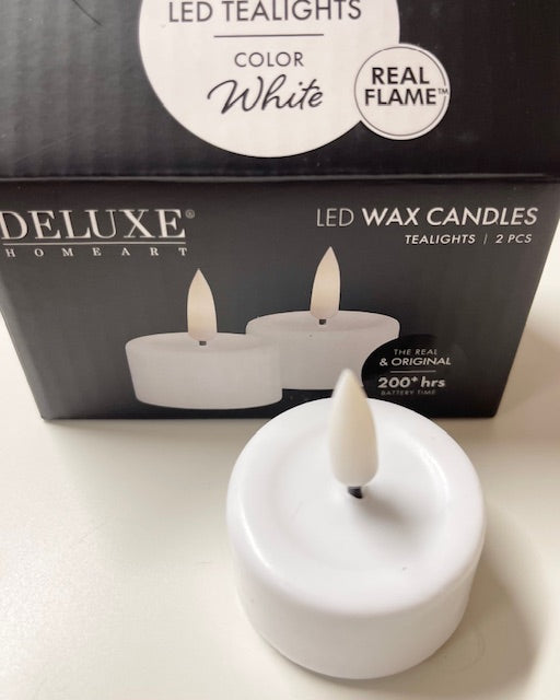 Deluxe Homeart - LED Teelicht 2er Set weiß