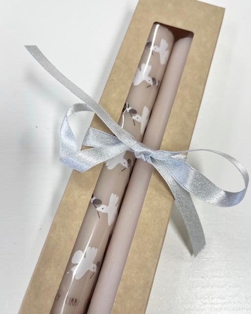 Kerzenset Friedenstaube grün/rosa