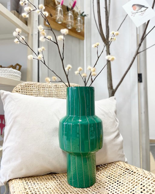 Vase grün/pink Metall