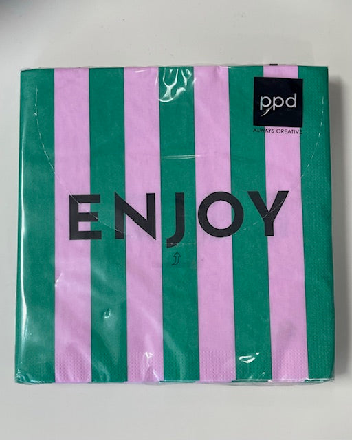 Servietten "Enjoy" grün pink