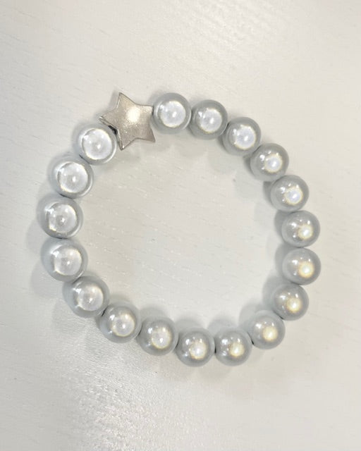 Armband Miracle Beads weiß mit silbernem Stern