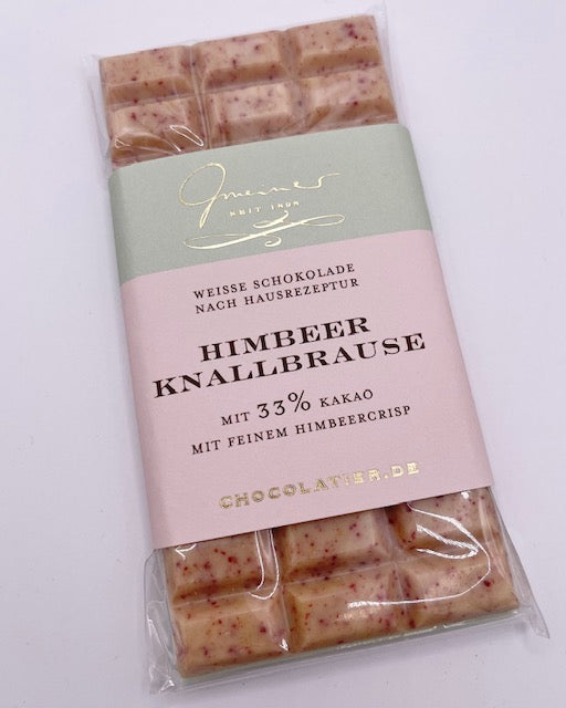 Confiserie Gmeiner - Weiße Schokolade Himbeer Knallbrause