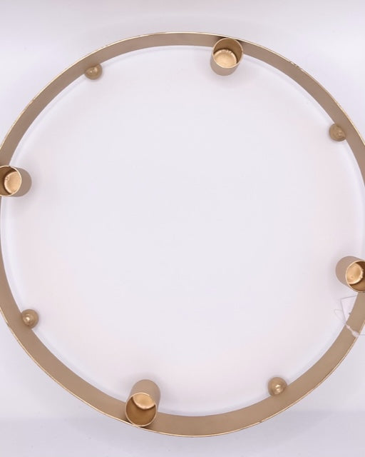 Advents-Kerzenhalter rund in beige-gold