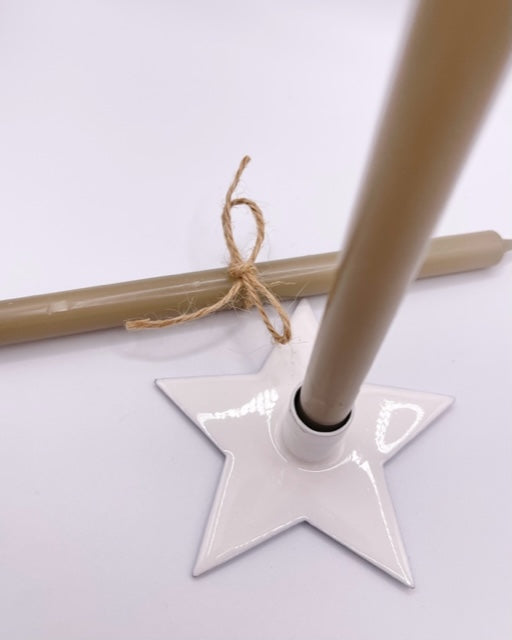 Set Kerzenständer Stern und 2 Kerzen