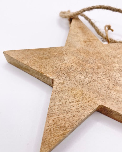 Rustikaler Holzstern zum Hängen , 17 cm