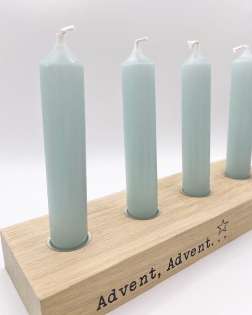 Rustikale und nordisch Gemütlichkeit: Kerzenbrett "Advent Advent.."