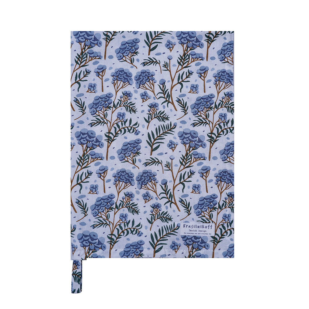 Krasilnikoff Küchentuch Tansy Flowers blau – 100% Baumwolle, 50 x 70 cm