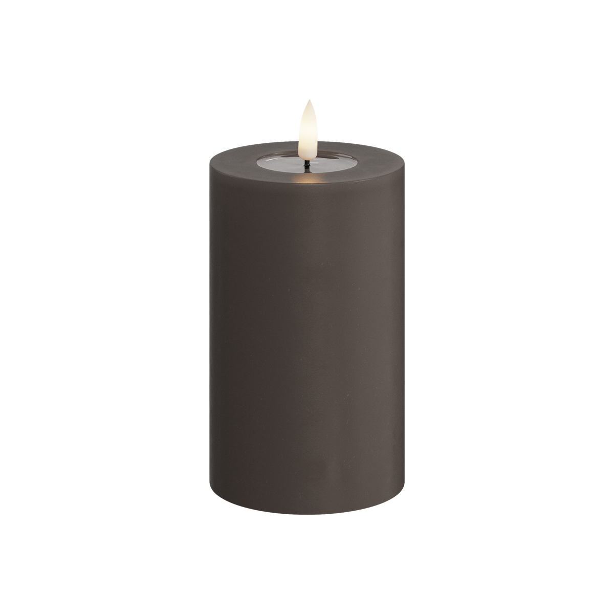 Deluxe Homeart - Stumpenkerze mocca 7,5 x 12,5 cm