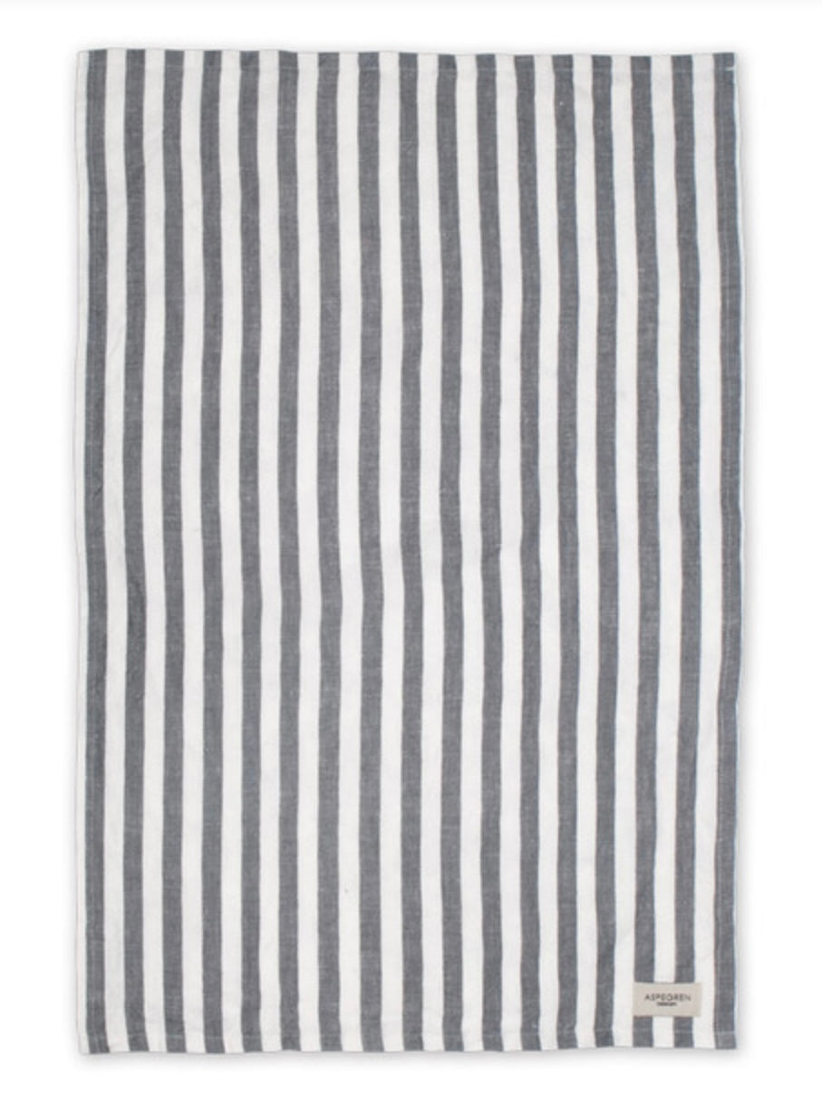 Aspegren Küchenhandtuch Streifen White/Black 50x70