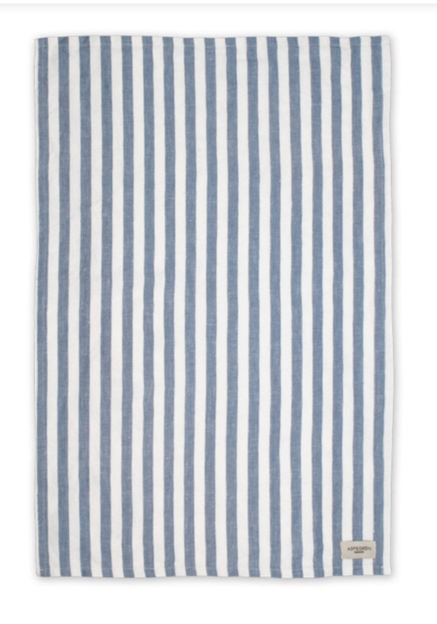 Aspegren Küchenhandtuch Streifen White/Denim 50x70