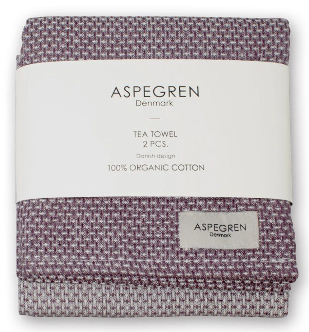 Aspegren Küchenhandtuch 2er Set Waffle Plum Wine