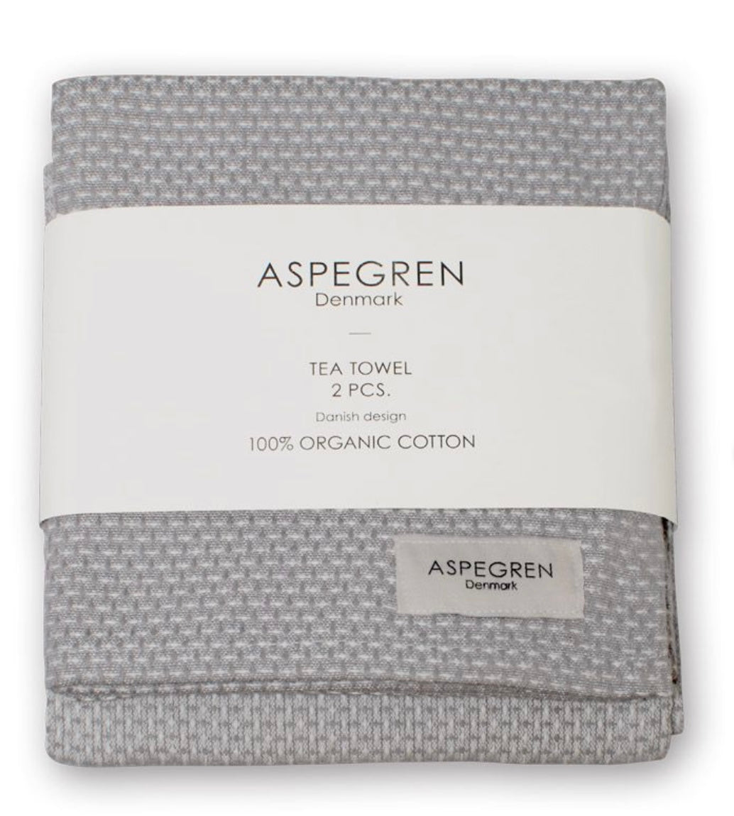 Aspegren Küchenhandtuch 2er Set Waffle Light gray 50x70