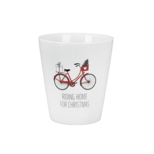 Krasilnikoff Tasse Fahrrad "Riding home for Christmas"