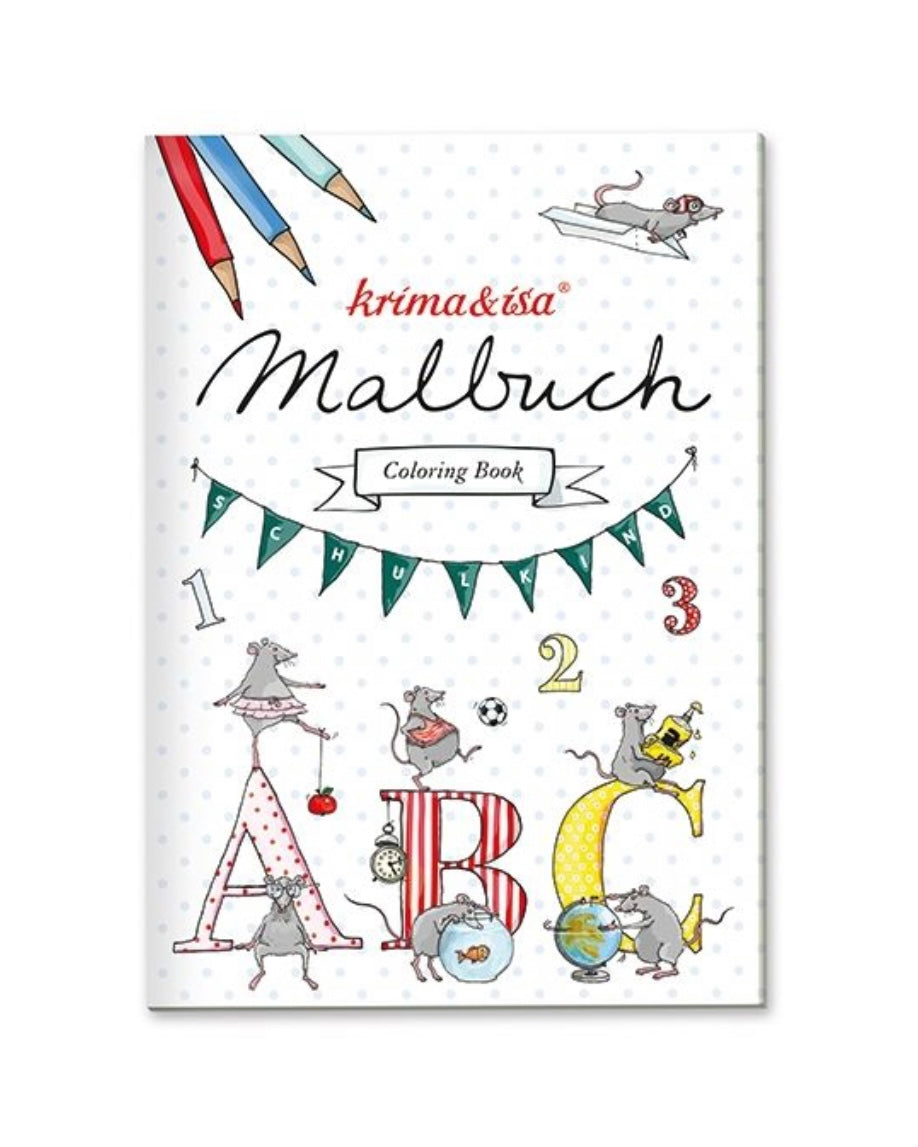 Krima und Isa Malbuch Buchstaben und Zahlen Schulkind