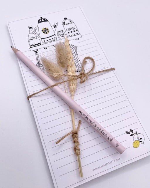Set Einkaufsblock mit Bleistift "wundervoll & einfach toll"