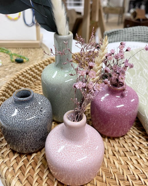 Bloomingville Mini Vase rosa/weiß