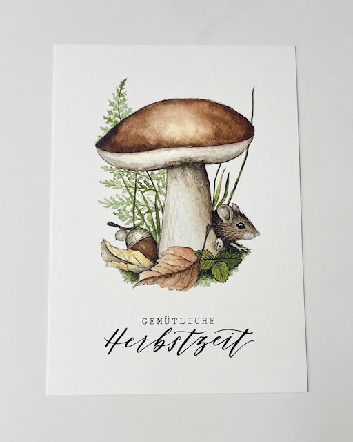 Haandgemachte PapeterieFrollein Lücke - Postkarte "Herbstzeit"