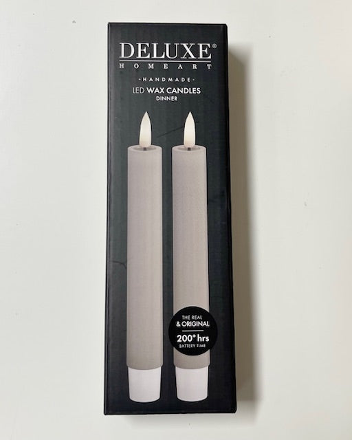 Deluxe Homeart Stabkerzen LED 2er Set sand, 15 cm