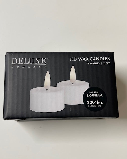 Deluxe Homeart - LED Teelicht 2er Set weiß
