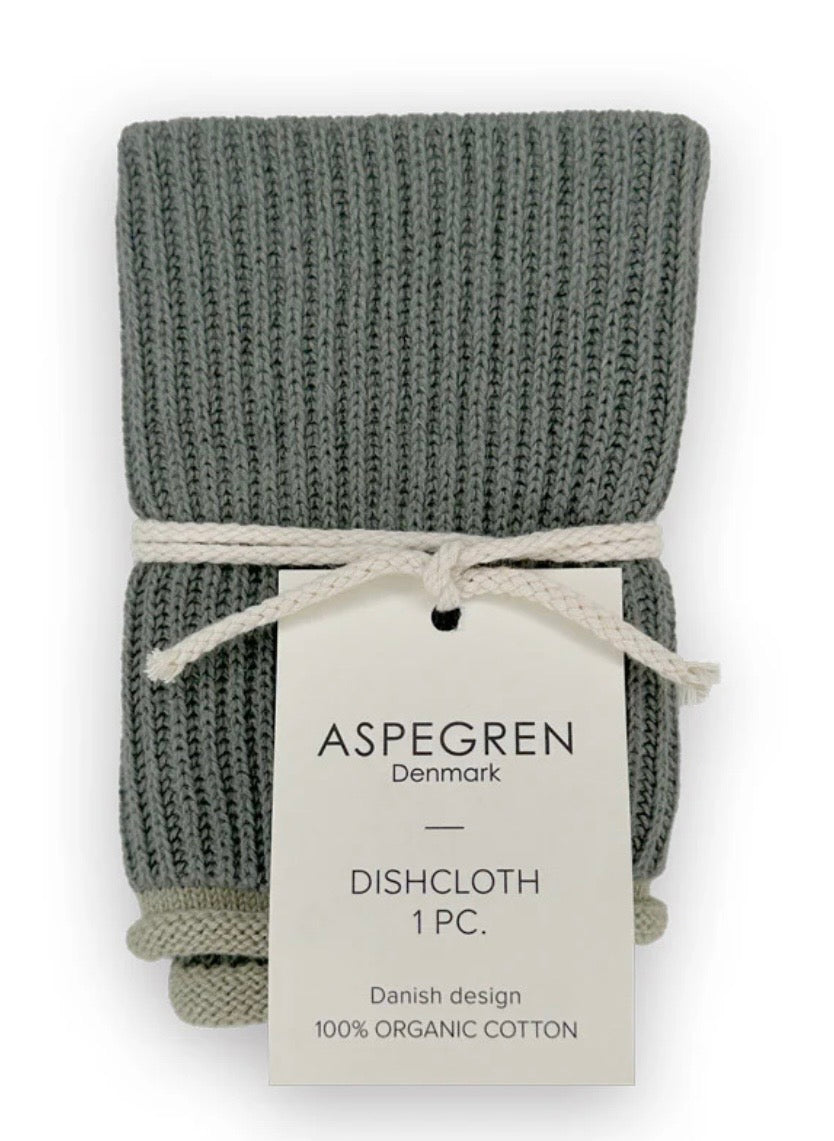 Aspegren Dishcloth „Ripple Sea Grass“ – Nachhaltiges Spültuch aus Baumwolle im skandinavischen Design