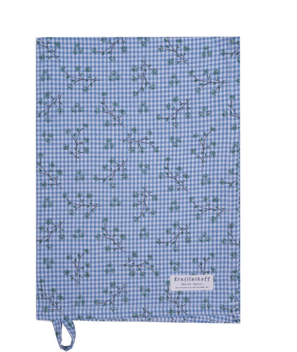 Krasilnikoff Küchentuch Frühling helblau – 100% Baumwolle, 50 x 70 cm