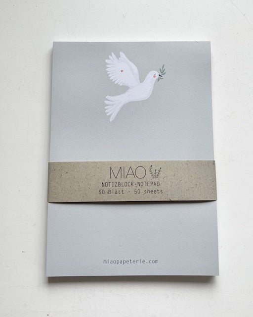 MIAO Notizblock – Design Notepad mit Taubenmotiv