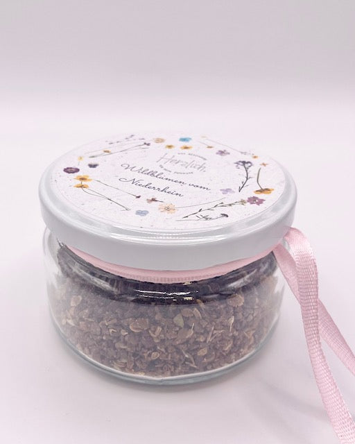 Wildblumen vom Niederrhein im Glas – liebevolle Geschenkidee (70g Saatgut)