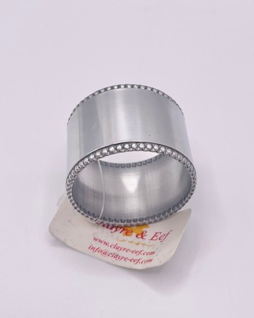 Clayre & Eef Serviettenringe Silber – Elegante Tischdeko mit feinem Randmuster (Ø 4,5 cm)