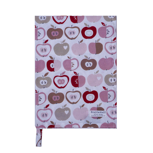 Krasilnikoff Küchentuch Äpfel rosa/rot – 100% Baumwolle, 50 x 70 cm