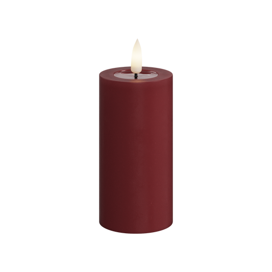 Deluxe Homeart - Stumpenkerze schlank bordeaux 5x12,5 cm